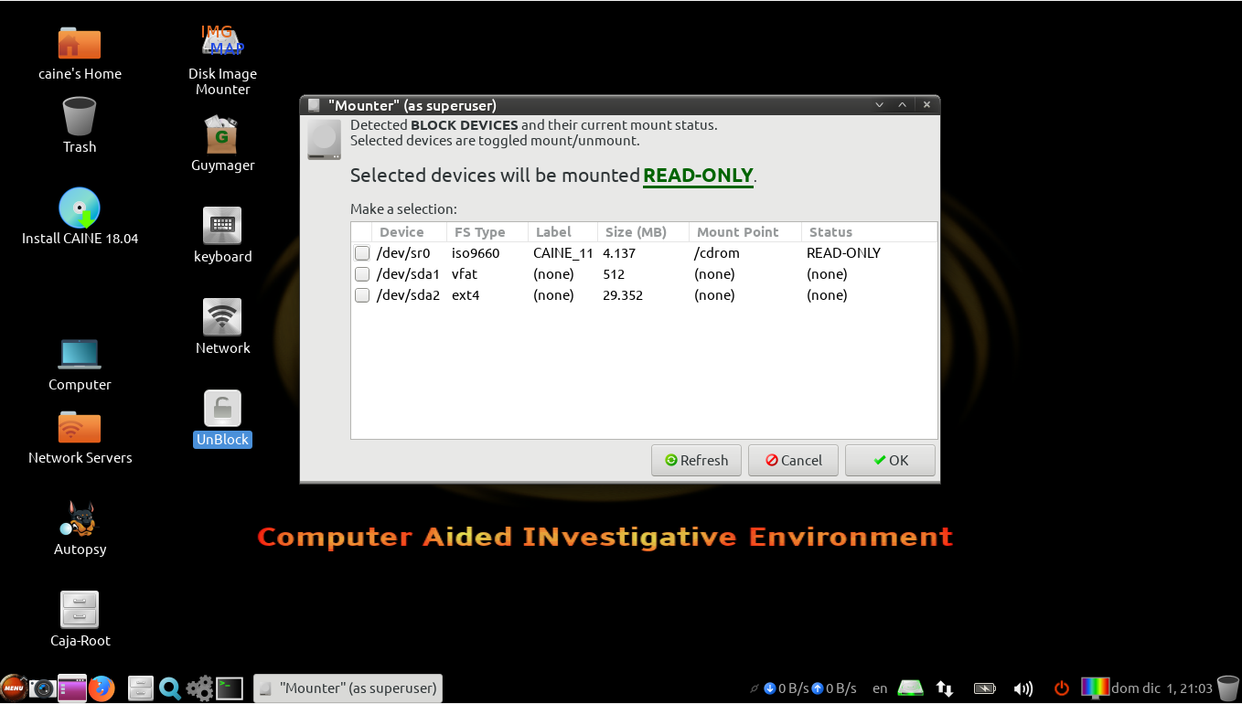 Caine Live Usb Dvd Computer Forensics Digital Forensics
